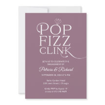 Chic Pop Fizz Clink Engagement Party Einladung