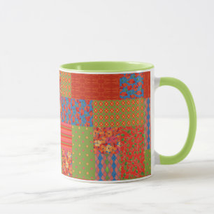 Chic Poppies Imitate-Patchwork Ringer Kaffee Tasse