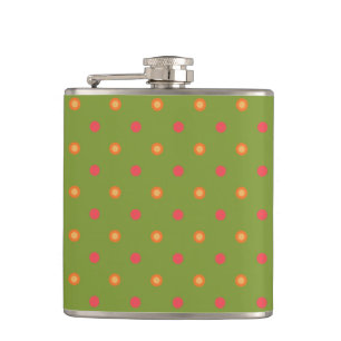 Chic Poppy Colors Polka Dots Hip Flask Flachmann