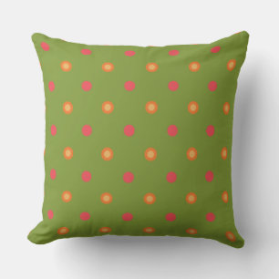 Chic Poppy Colors Polka Dots Pillow oder Cushion Kissen