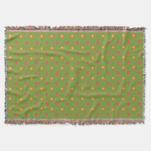 Chic Poppy Colors Polka Dots Throw Blanket Decke