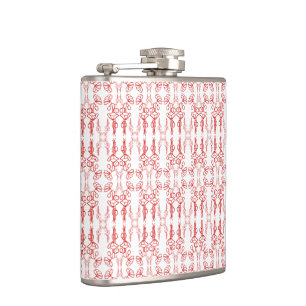 Chic Poppy Kontur Red auf White Hip Flask Flachmann