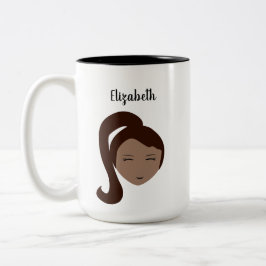 Chic Portrait: Individuell gestaltbare Brünette Gi Zweifarbige Tasse