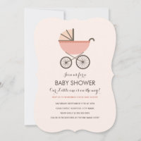 Chic Pram Girl Babydusche Einladung