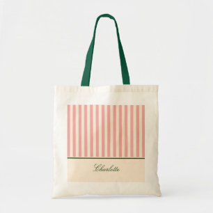 Chic Preppy Pastell Rosa Streifen Tragetasche