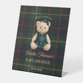 Chic Preppy Teddy Bear Babyparty Sockelschild