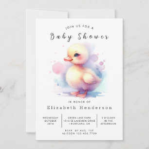 Chic Printable Duck Baby Duck Einladung