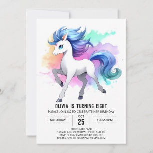 Chic Printable Horse Birthday Einladung