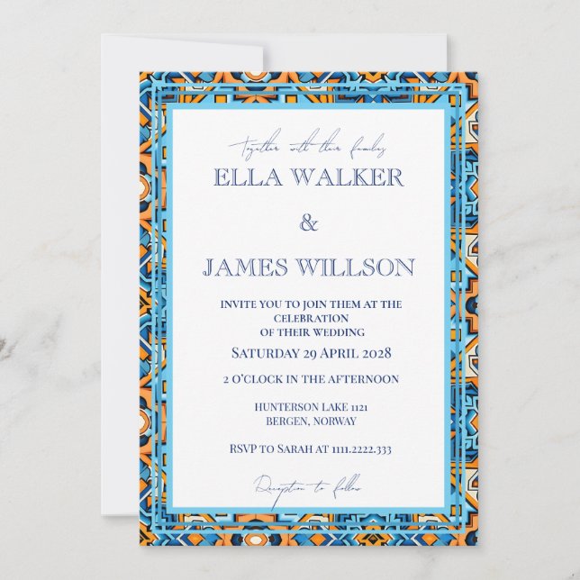 Chic Psychedelic Summer Einladung (Vorderseite)