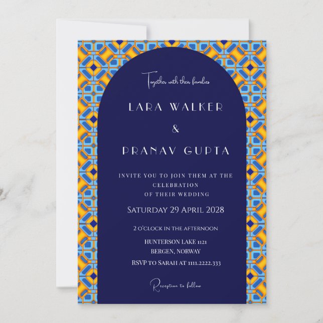 Chic Psychedelic Summer Liebe Einladung (Vorderseite)