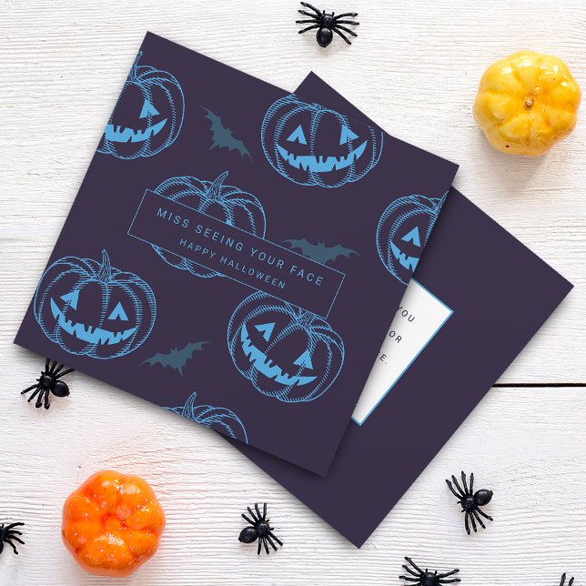Chic Pumpkin Bat Halloween Karte (Chic Pumpkin Bat Halloween Card)