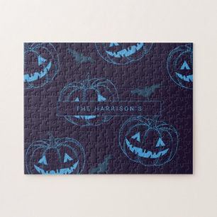 Chic Pumpkins Bats Halloween Name Puzzle