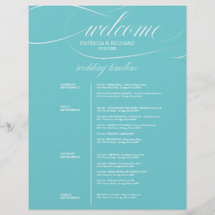 Chic Purist Blau 4-Tage-Hochzeitsplan