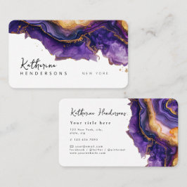 Chic Purple Agate gold glitter marble Professional Visitenkarte