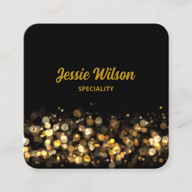 Chic QR Code Glitzer beruflich Quadratische Visitenkarte (Vorderseite)