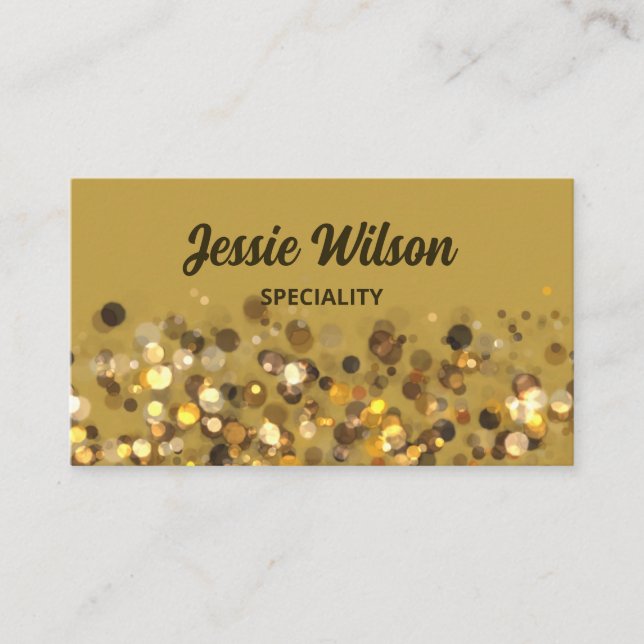 Chic QR-Code goldener heller Glitzer beruflich Visitenkarte (Vorderseite)