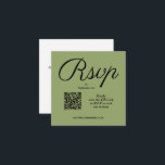 Chic QR Code Green Wedding Begleitkarte<br><div class="desc">Diese modernen,  grünen Hochzeitskarten sind eine einfache Möglichkeit für Ihre Gäste,  auf Ihrer Hochzeitswebsite UAWG zu machen. Um Ihren eigenen QR-Code für die Website zu erstellen,  geben Sie einfach seine URL in das Textfeld ein,  wenn Sie Ihre Karten personalisieren.</div>