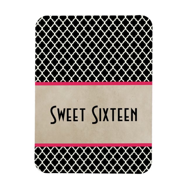 Chic Quarto Sweet 16 Magnet, Rosa Magnet (Vertikal)