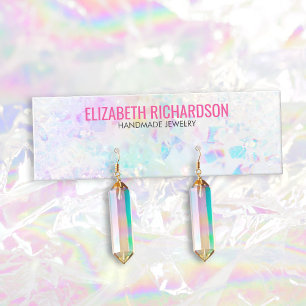 Chic Quarz Crystal Rainbow Earring Juwelierhalter Mini Visitenkarte