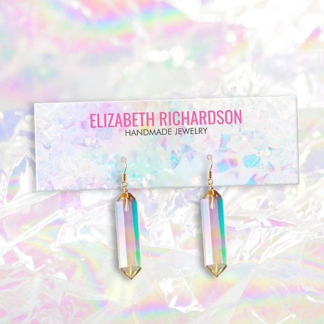 Chic Quarz Crystal Rainbow Earring Juwelierhalter Mini Visitenkarte (Von Creator hochgeladen)