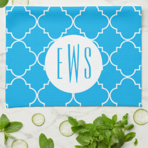 Chic Quatrefoil Monogramm Küchentuch