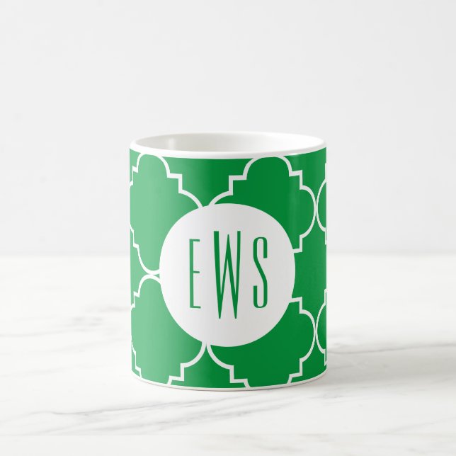 Chic Quatrefoil Monogramm Tasse (Mittel)