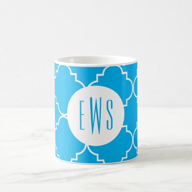 Chic Quatrefoil Monogramm Tasse (Mittel)
