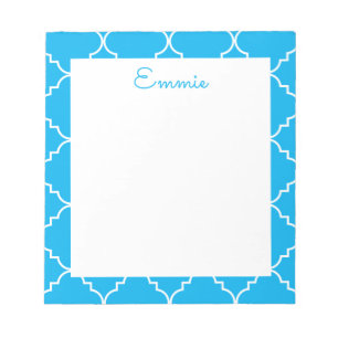 Chic Quatrefoil Personalisiert Notepad Notizblock