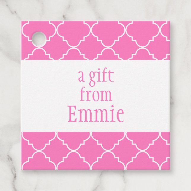 Chic Quatrefoil Personalisierte Geschenke oder Gef Geschenkanhänger (Vorderseite)