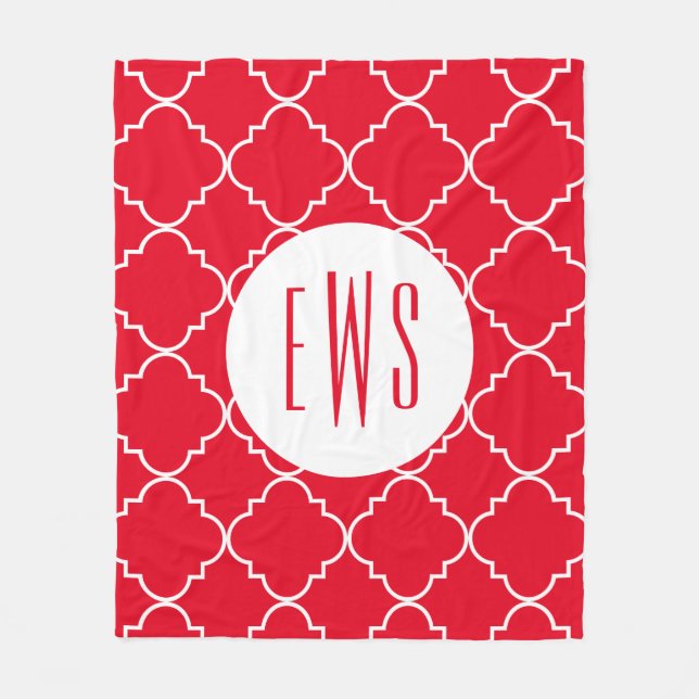 Chic Quatrefolie Monogram Fleece Blanket (Vorderseite)