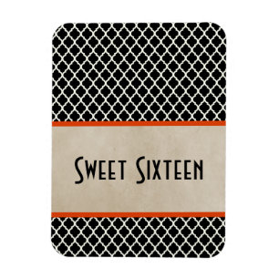 Chic Quatrefolie Sweet 16 Magnet, Orange Magnet