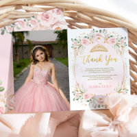 Chic Quinceañera 15. Geburtstag Danke Karte