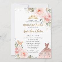 Chic Quinceañera Blush Pink Blumenkleid Geburtstag