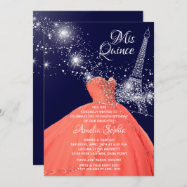 Chic Quinceañera Coral Gown Eiffel Tower lädt ein