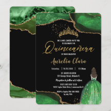 Chic Quinceañera Emerald Green Agate Princess
