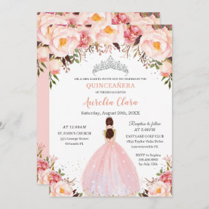 Chic Quinceañera Soft Blush Blues Prinzessin Silve Einladung