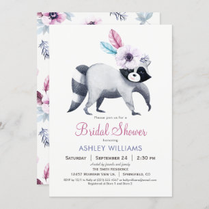 Chic Raccoon Bridal Dusche Einladung