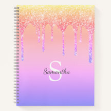 Chic Rainbow Glitzer Tropfen Sparkle Monogram Name