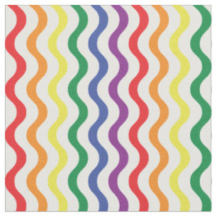 Chic Rainbow Wavy Lines Custom Muster Stoff