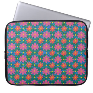 Chic Rangoli Blume und Polka Dots Laptop-Sieb Laptopschutzhülle