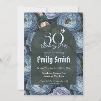 Chic Ranunculus Sparkle Birthday Celebration Einladung