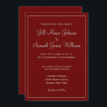 Chic Red and Gray Wedding Einladung<br><div class="desc">Einladungen,  die einfach und schick sind,  in verschiedenen Größen und Formen erhältlich sind,  diese Einladungen sind mit grauem Schriftart auf einem dramatischen roten Hintergrund. Perfekt für ein rotes und graues Farbthema,  personalisieren Sie Ihre noch heute!</div>