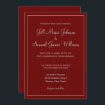 Chic Red and Gray Wedding Einladung<br><div class="desc">Einladungen,  die einfach und schick sind,  in verschiedenen Größen und Formen erhältlich sind,  diese Einladungen sind mit grauem Schriftart auf einem dramatischen roten Hintergrund. Perfekt für ein rotes und graues Farbthema,  personalisieren Sie Ihre noch heute!</div>