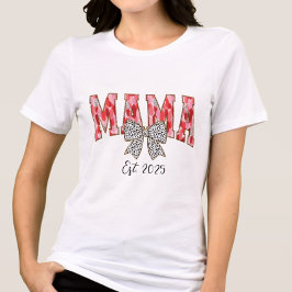 Chic Red and Pink Coquette Bow Mama Tri-Blend Shirt