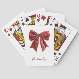 Chic Red Bow Personalisiert Spielkarten