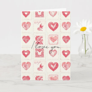 Chic Red Cream Valentine Liebe Karte