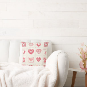 Chic Red Cream Valentine Liebe Kissen