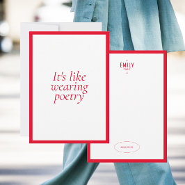 Chic Red Fashion Stylist / Influencer Note Card