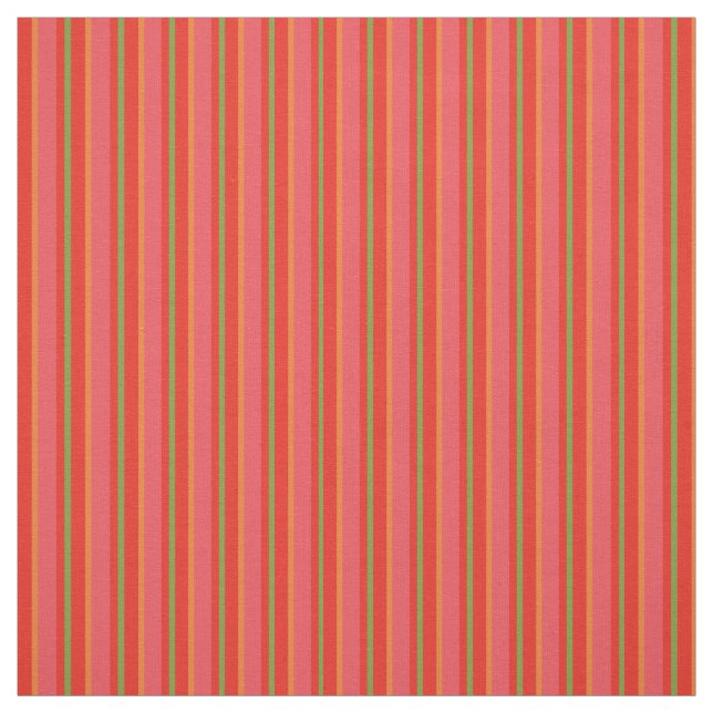 Chic Red Field Poppies Snazzy Striped Fabric Stoff (Muster)