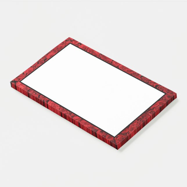 Chic Red Floral Post-it Klebezettel (angewinkelt)